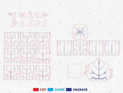 Halloween Pumpkin Lamp SVG Set for Glowforge xTool LightBurn