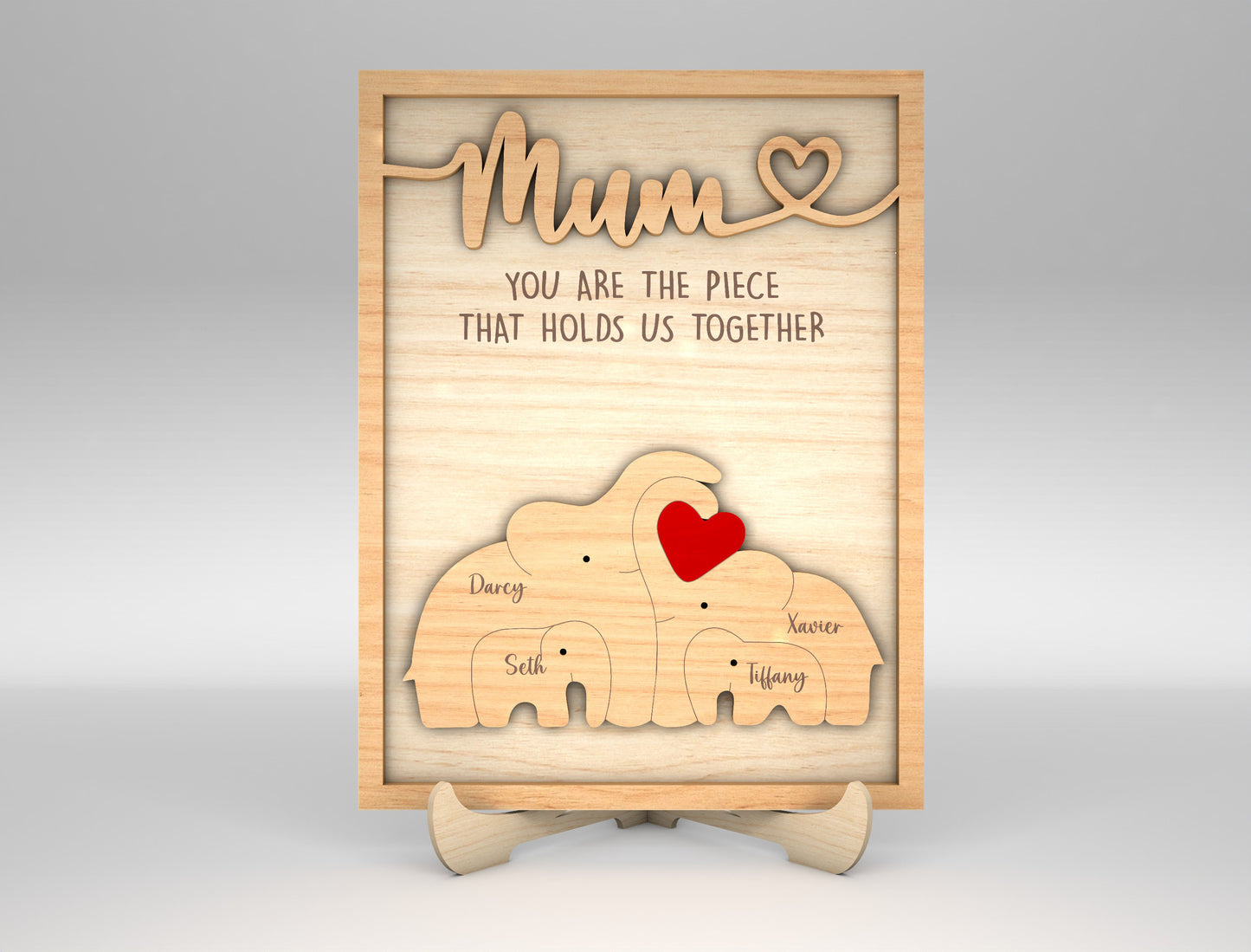 Custom Name Kids Family Sign SVG Multiple Mom Titles for LightBurn
