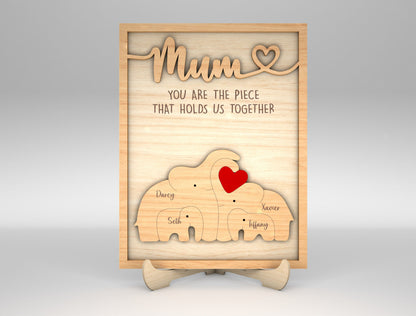 Custom Name Kids Family Sign SVG Multiple Mom Titles for LightBurn