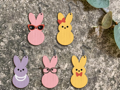 Easter Bunny Earrings SVG Bundle 15 Cute Pastel Rabbit for Glowforge