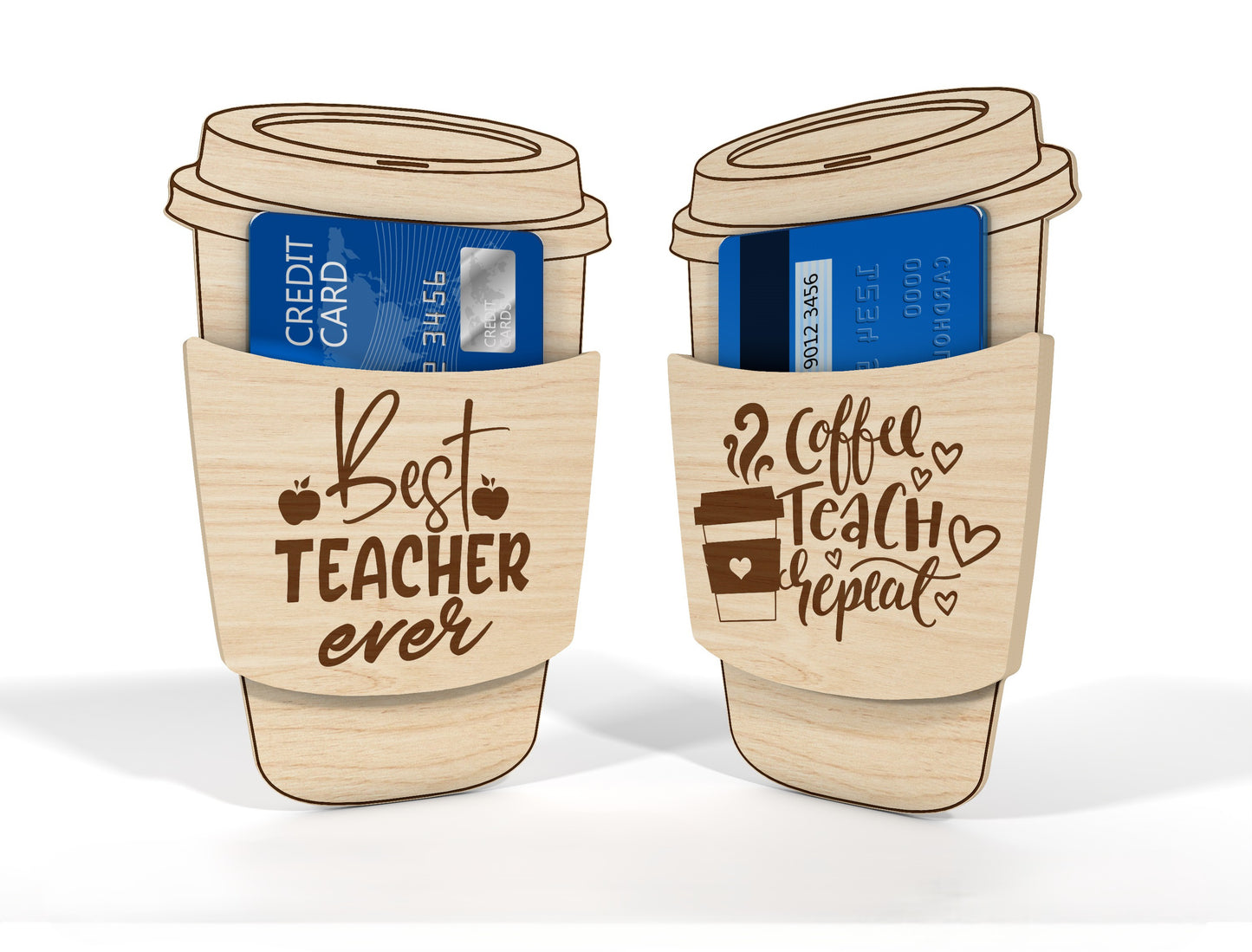 Teacher Appreciation Gift Card Holder SVG Bundle for Glowforge and xTool