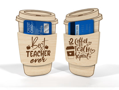 Teacher Appreciation Gift Card Holder SVG Bundle for Glowforge and xTool