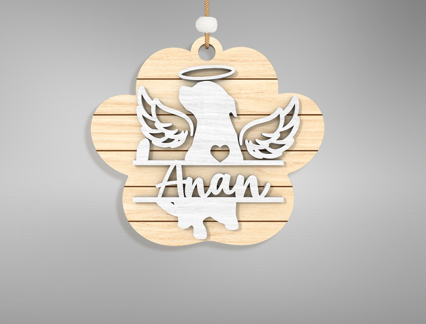 Personalized Pet Memorial Ornament SVG Bundle for LightBurn and Glowforge