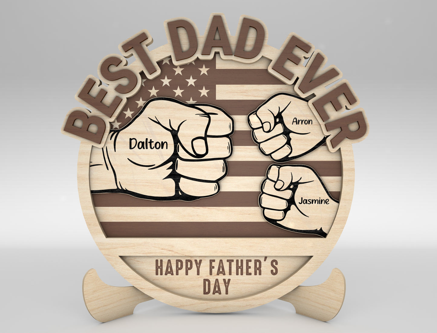 Personalized Dad Fist Bump SVG for Glowforge and xTool