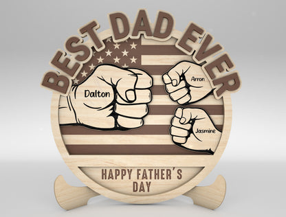 Personalized Dad Fist Bump SVG for Glowforge and xTool