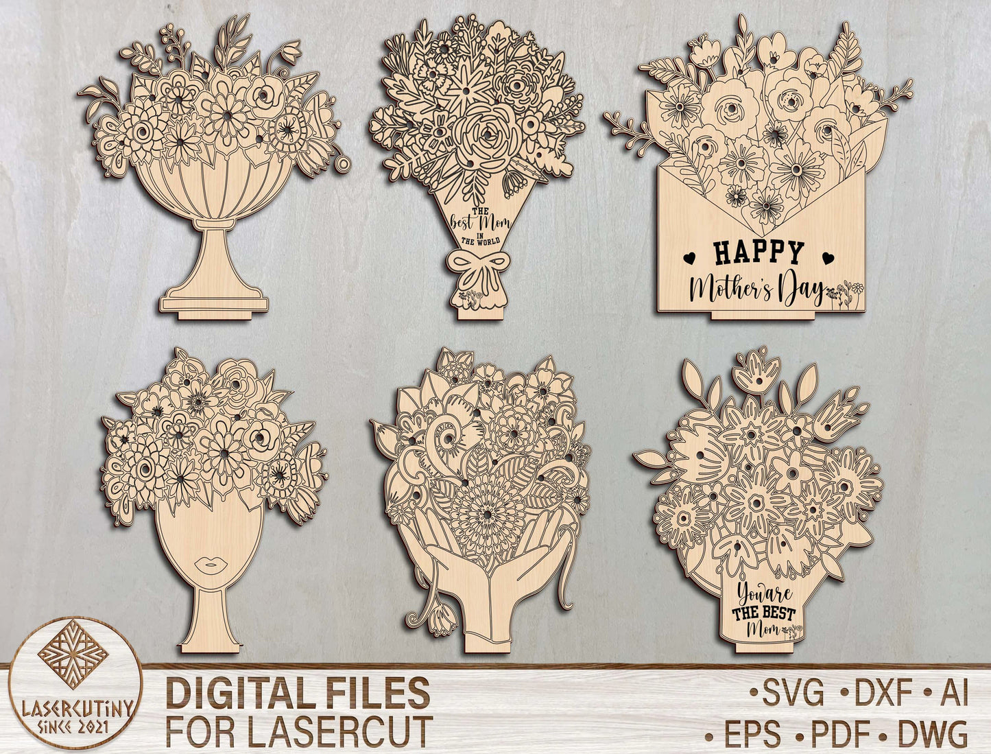 Floral Bouquet Holder SVG Flower Insert Stand for LightBurn and xTool