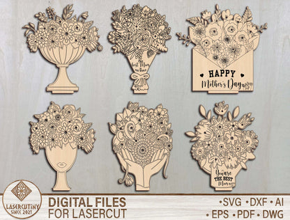 Floral Bouquet Holder SVG Flower Insert Stand for LightBurn and xTool