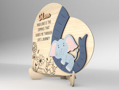 Love You Forever Elephant Mom Family Sign SVG for Glowforge