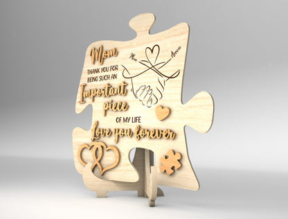 "I Picked You" Mom Puzzle Sign SVG for xTool and LightBurn