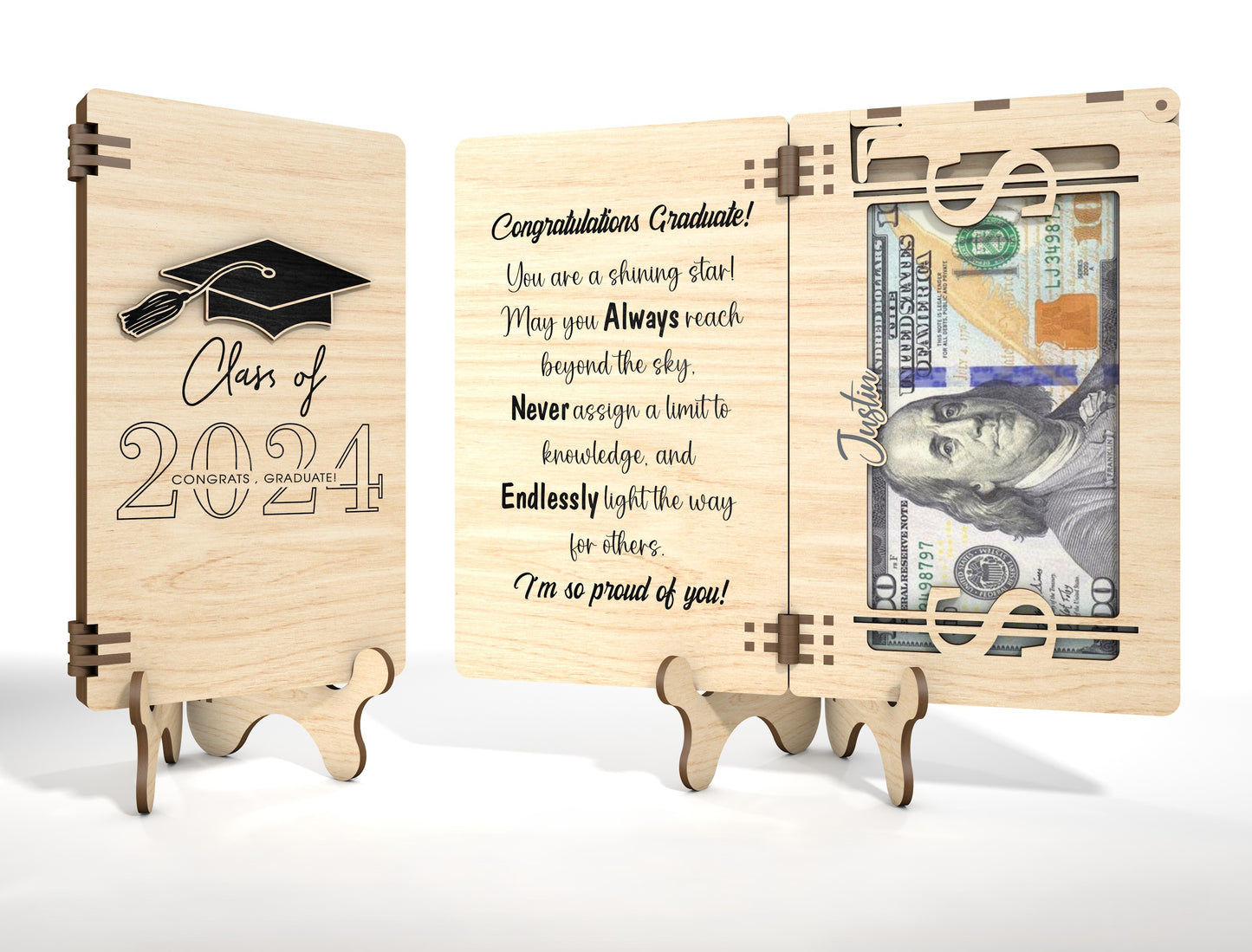 Graduation Cash Card SVG Laser Cut File for xTool and Glowforge