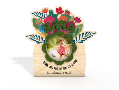 Floral Photo Frame Bouquet SVG Set Wooden Picture for Glowforge