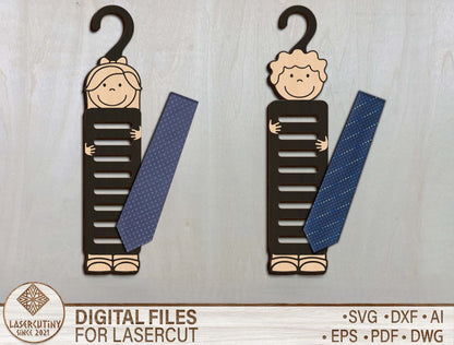 Personalized Dad Tie Holder SVG for Glowforge and xTool