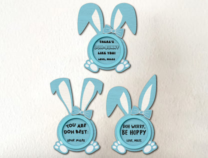 Cute Bunny Ear Easter Tag Sign SVG Bundle 10 Designs for Glowforge and xTool