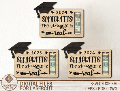 Graduation Money Card SVG Laser Cut File for LightBurn and Glowforge
