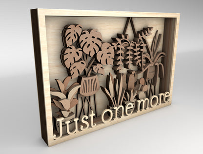 Plant Lover Shadow Box SVG Laser Cut File for Glowforge