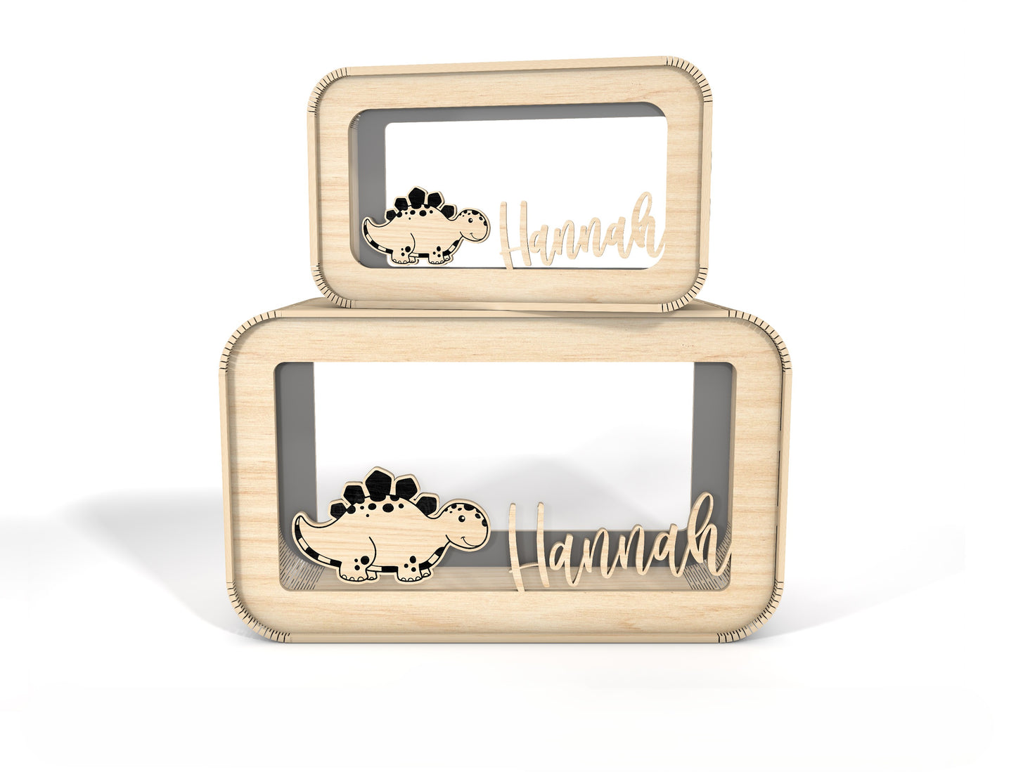 Personalized Dinosaur Money Box SVG Laser Cut File for xTool and LightBurn