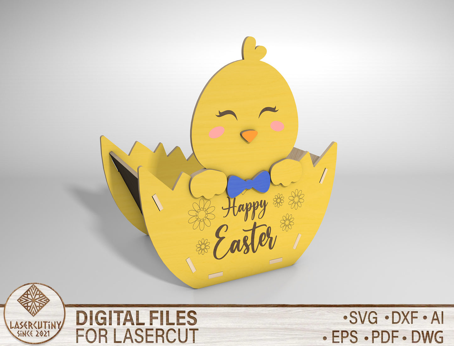 Easter Bunny Treat Box SVG Spring Gift Holder Happy Easter for LightBurn