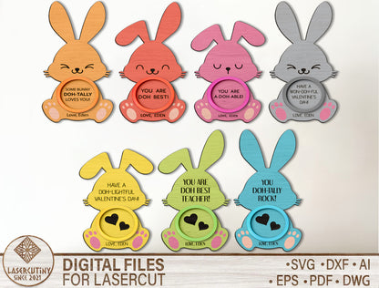 Easter Bunny Message Tag SVG Cute Bunny Note for Glowforge and xTool
