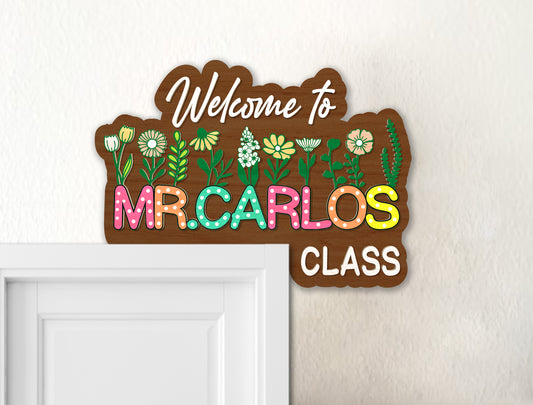Personalized 3D Teacher Doorframe Sign Laser Cut File SVG for LightBurn and Glowforge