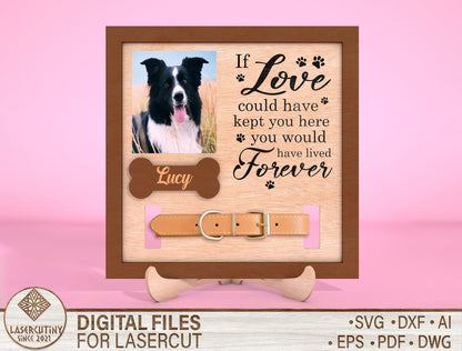 Dog Collar Memorial Frame SVG Laser Cut File for LightBurn