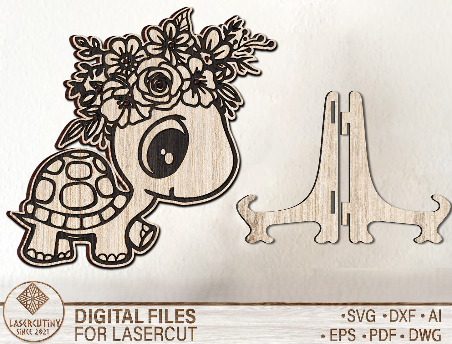 Animal Flower Holder SVG Kids Craft Display for xTool and LightBurn