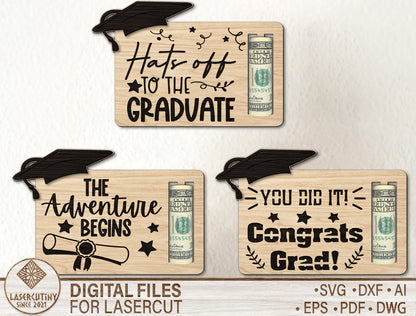 Graduation Cash Gift Card SVG for Glowforge and LightBurn