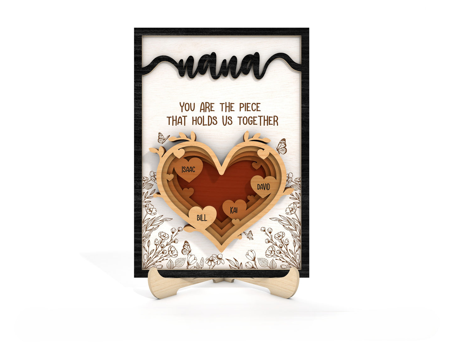 Heart Family Layered Frame SVG Mom Quote Sign for Glowforge and xTool