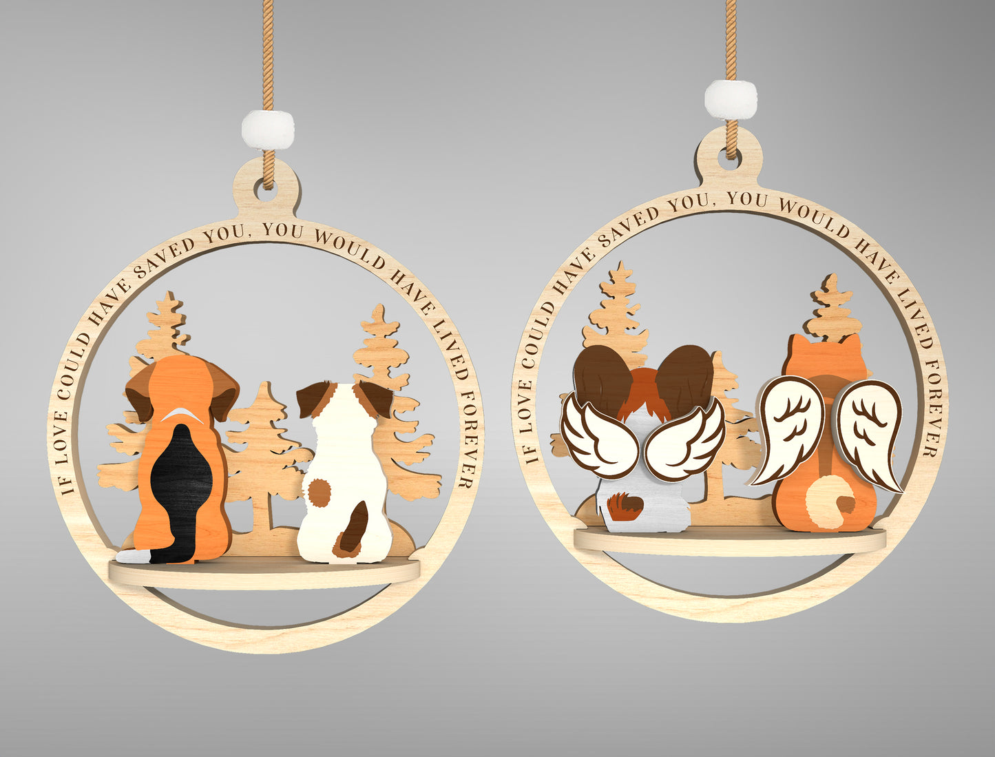 Dog Breed Memorial Ornament SVG Bundle for Glowforge and LightBurn