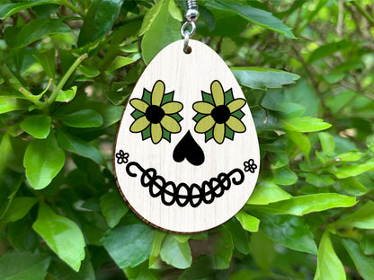 Easter Skull Egg Earrings SVG Floral Skull Easter for LightBurn and xTool