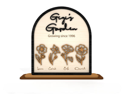 Grandma Garden Floral Arch Sign SVG Bundle for LightBurn and xTool