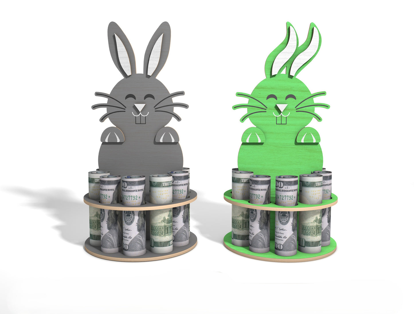Easter Bunny Money Holder SVG Standing Wooden Money Tree for LightBurn and xTool