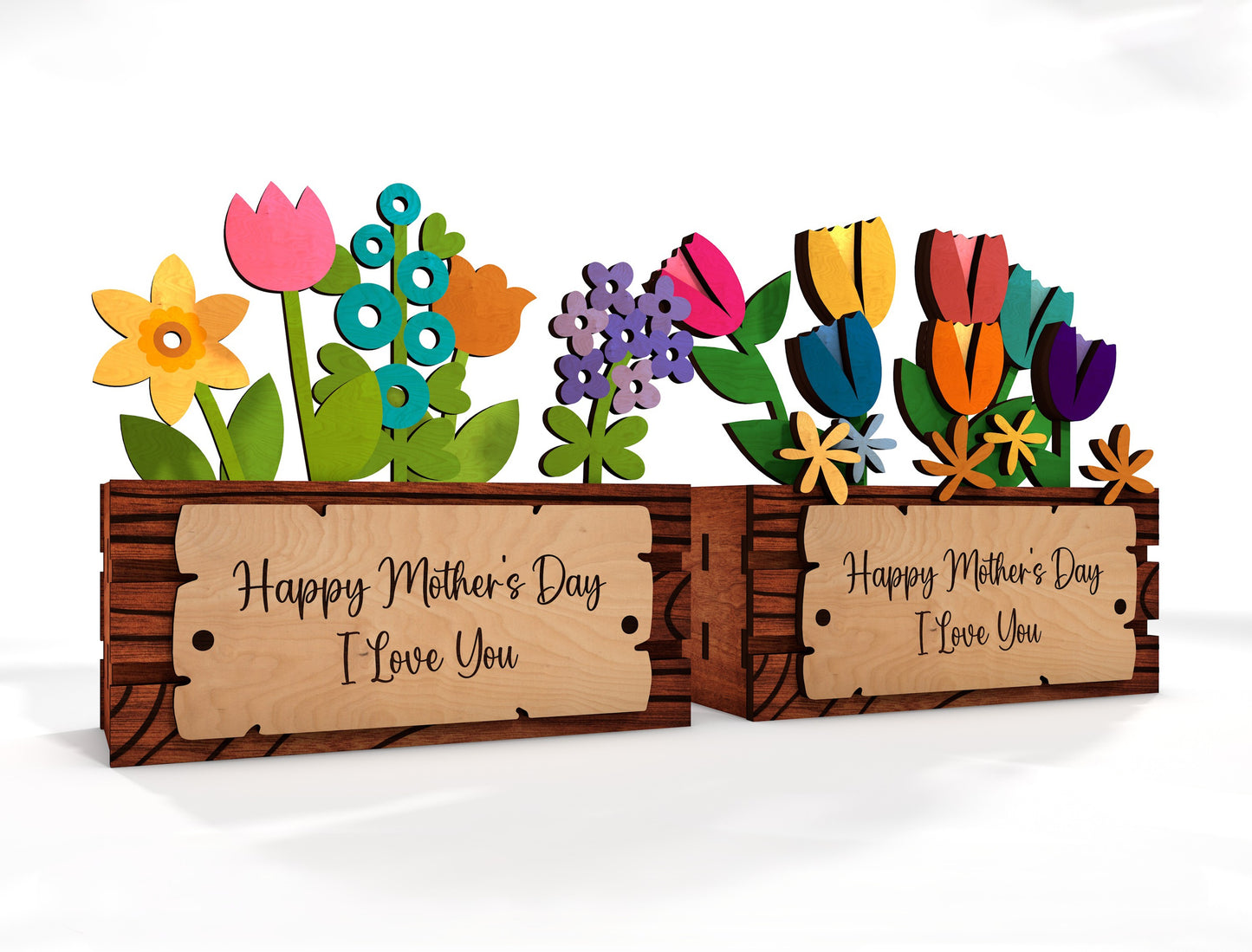 Mother's Day Easter Flower Box SVG Standing Decor for LightBurn