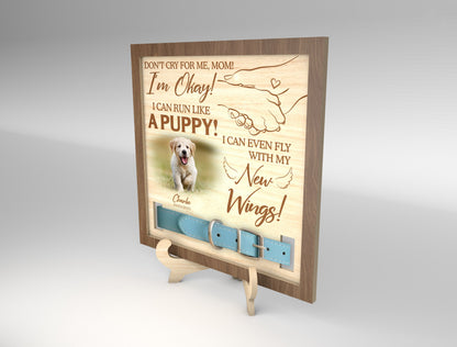 Dog Memorial Collar Frame SVG “I’m Okay” for Glowforge and LightBurn