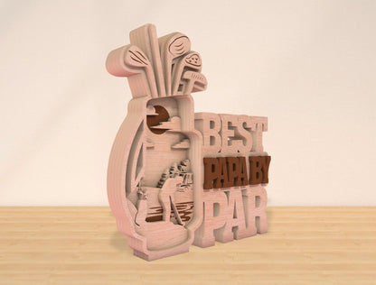Golf Papa Multilayer SVG Laser Cut File for Glowforge and LightBurn