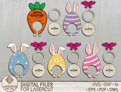 Easter Bunny Sucker Holder SVG Bundle 9 Candy Lollipop for LightBurn and xTool