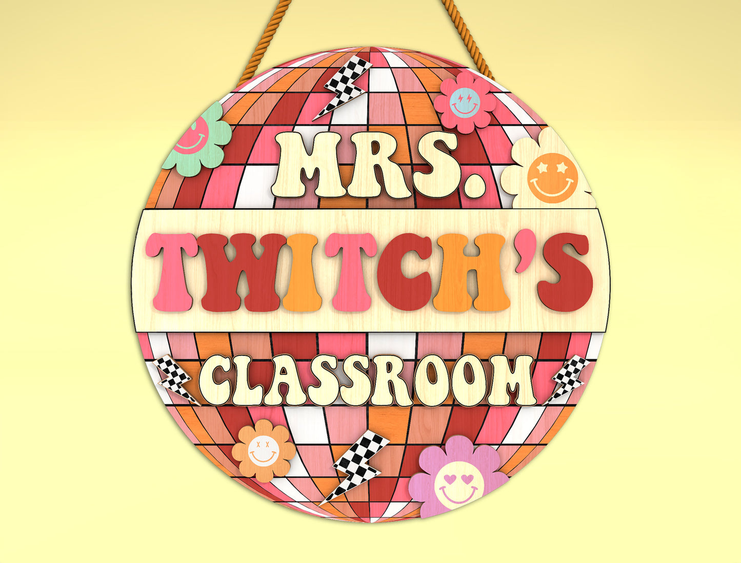 Personalized Classroom Door Hanger SVG Bundle Laser Cut File for Glowforge