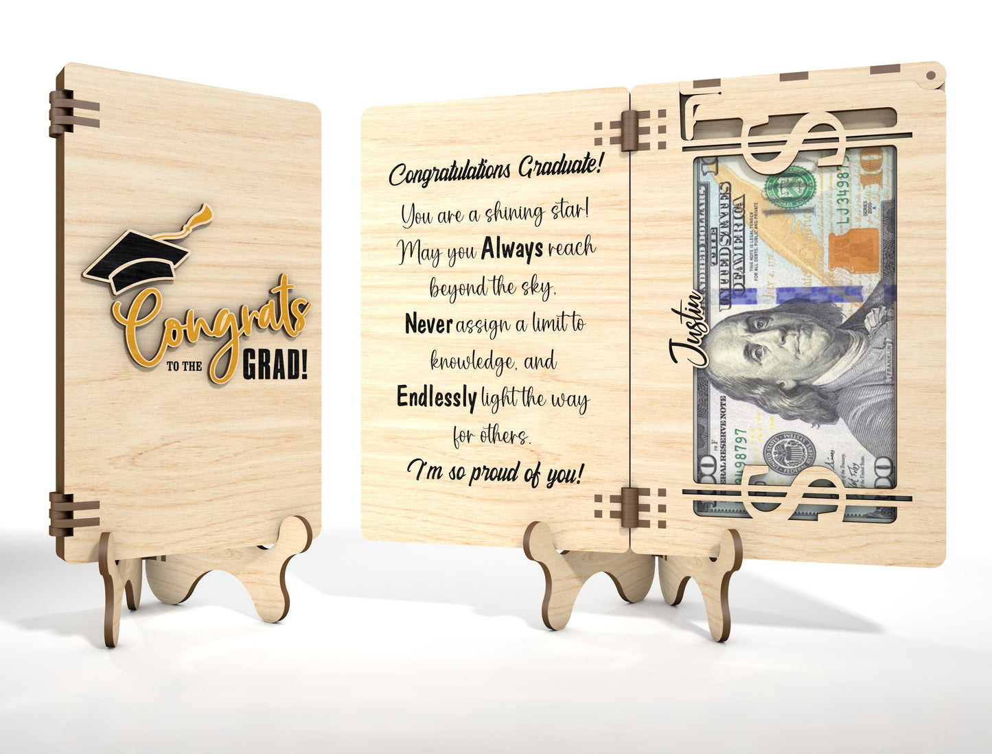 Graduation Cash Card SVG Laser Cut File for xTool and Glowforge