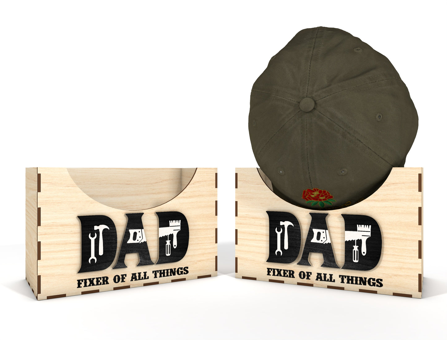Personalized Dad Hat Holder SVG Bundle Laser Cut File for LightBurn and xTool