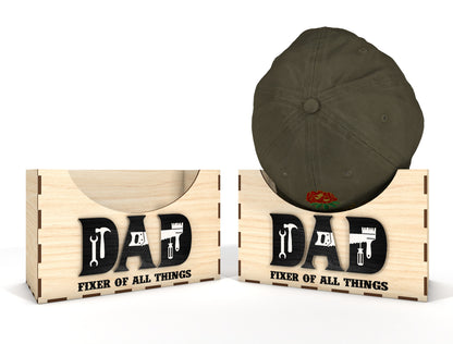 Personalized Dad Hat Holder SVG Bundle Laser Cut File for LightBurn and xTool