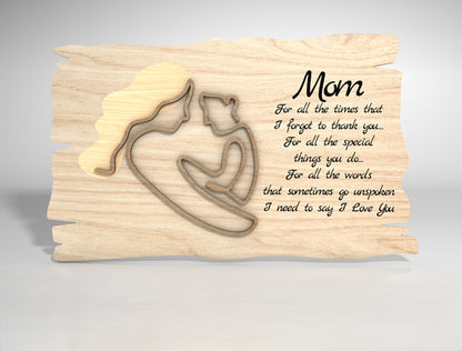 Mother Love Quote Standing Sign SVG Bundle for Glowforge and xTool
