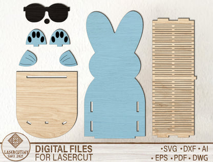Easter Bunny Peeps Basket SVG Cute Bunny for Glowforge and xTool