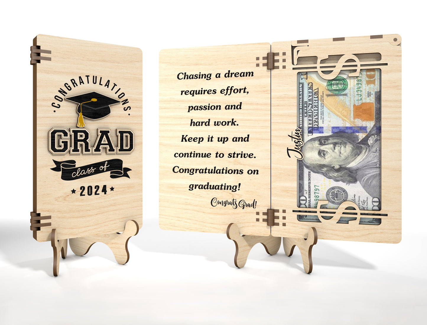 Graduation Cash Gift Holder SVG for xTool and Glowforge