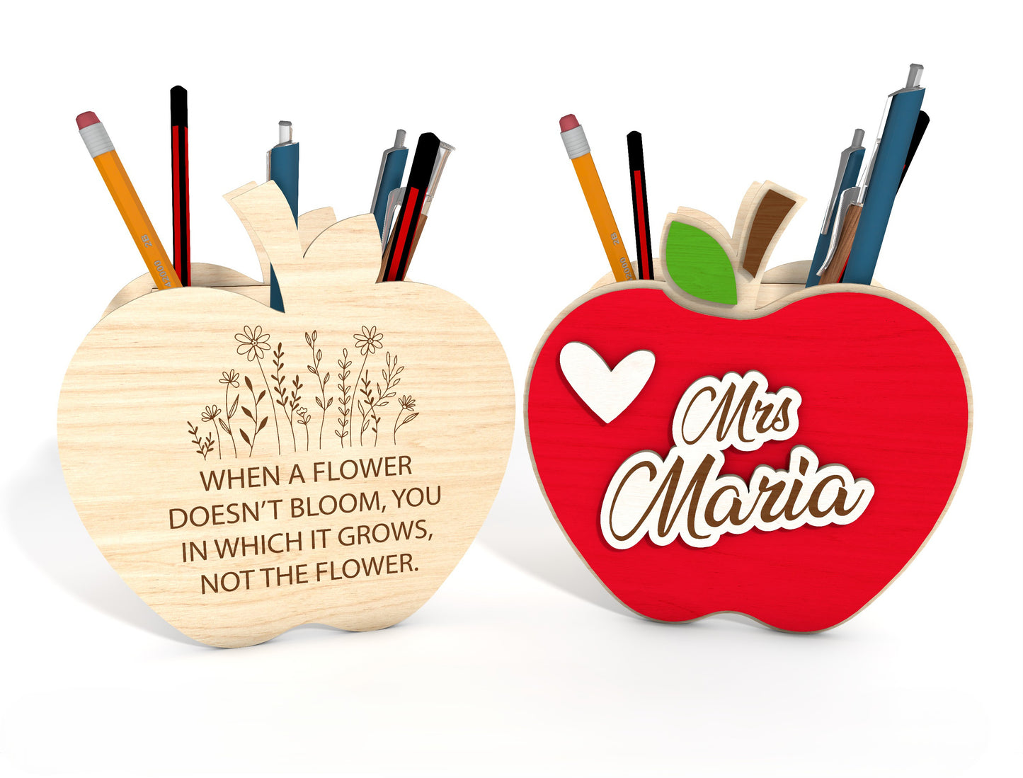 Personalized Apple Pencil Organizer SVG for Glowforge and xTool