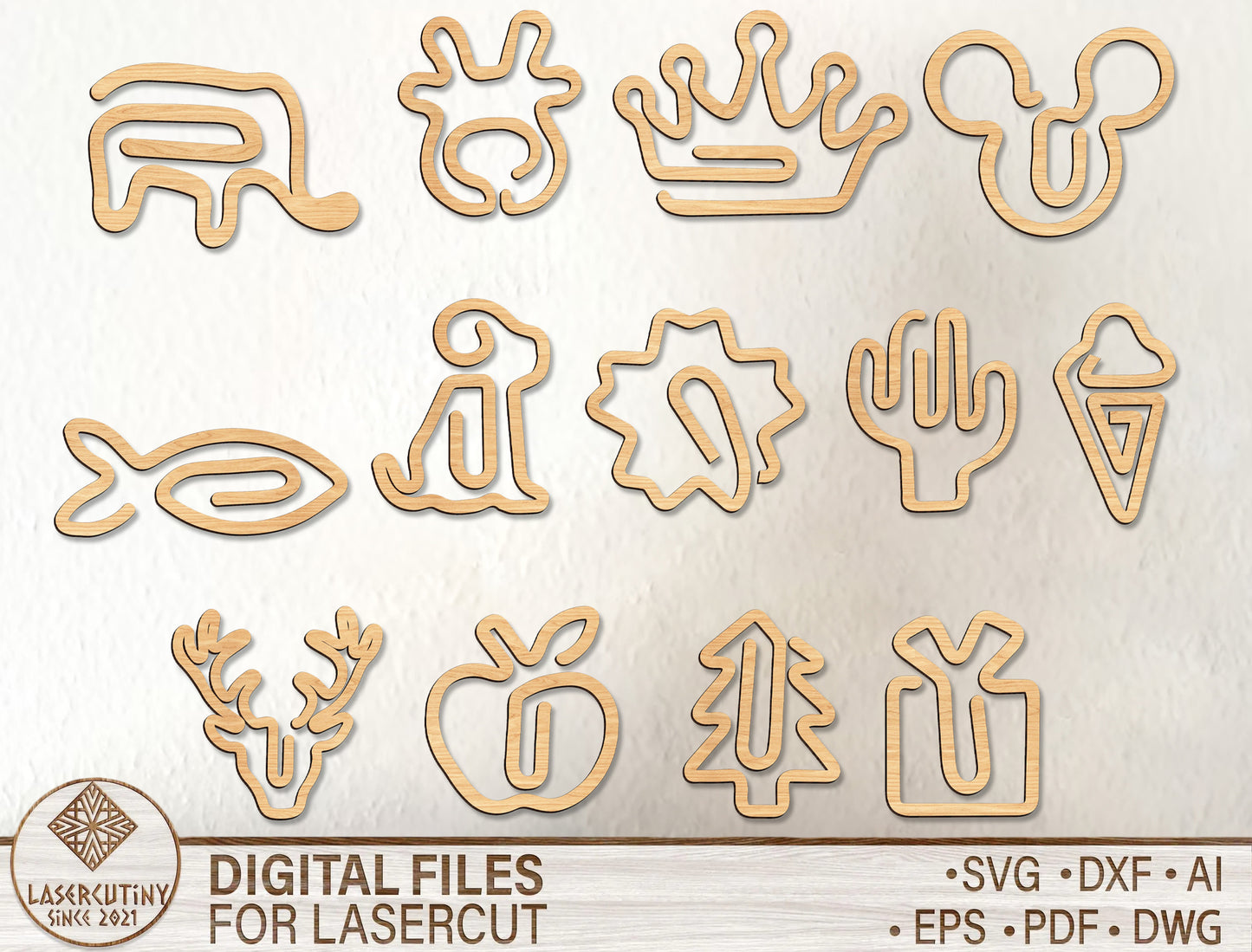 Minimalist Paper Clip SVG Bundle Laser Cut File for xTool and Glowforge