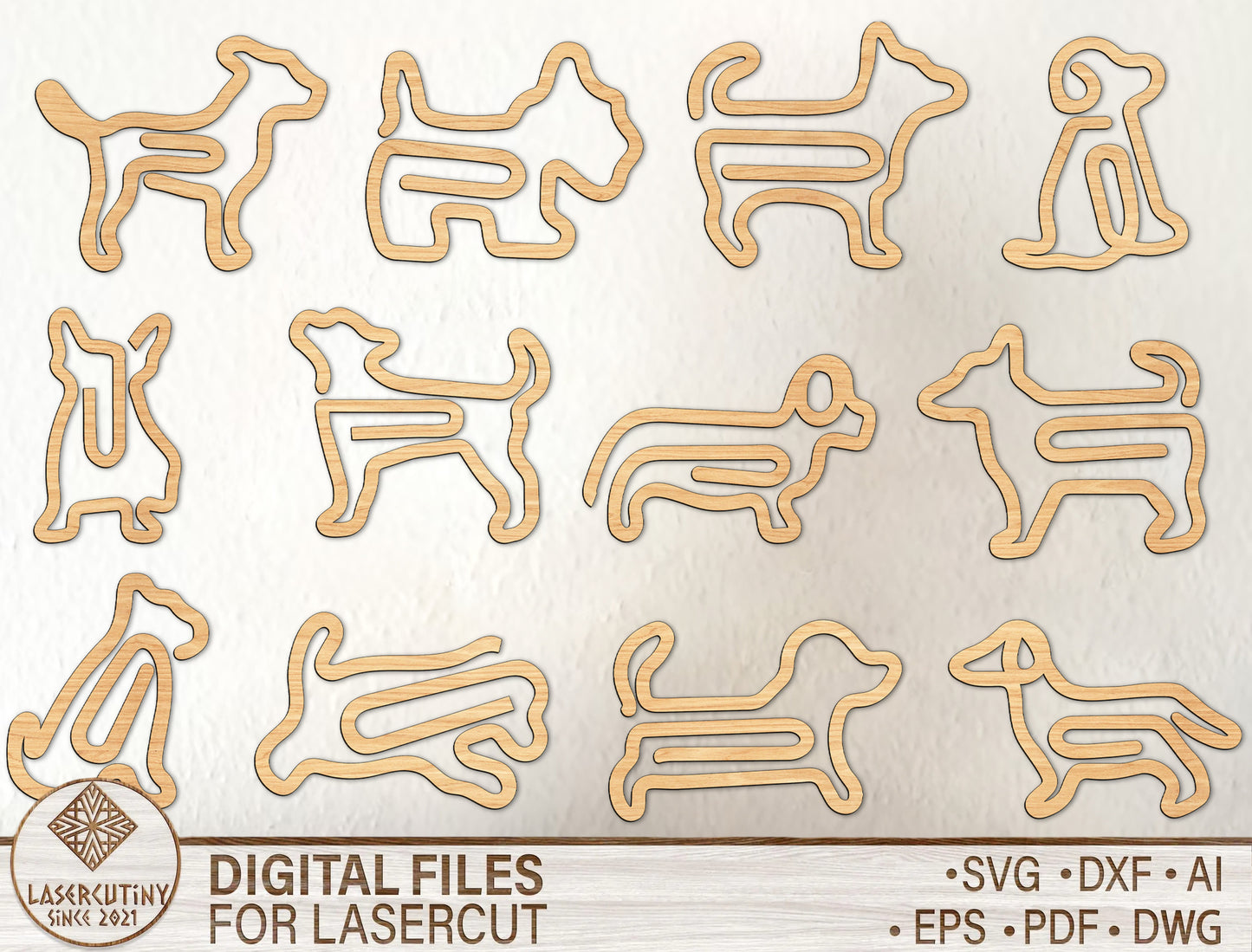 Dog Paper Clip SVG Bundle Laser Cut File for LightBurn and xTool
