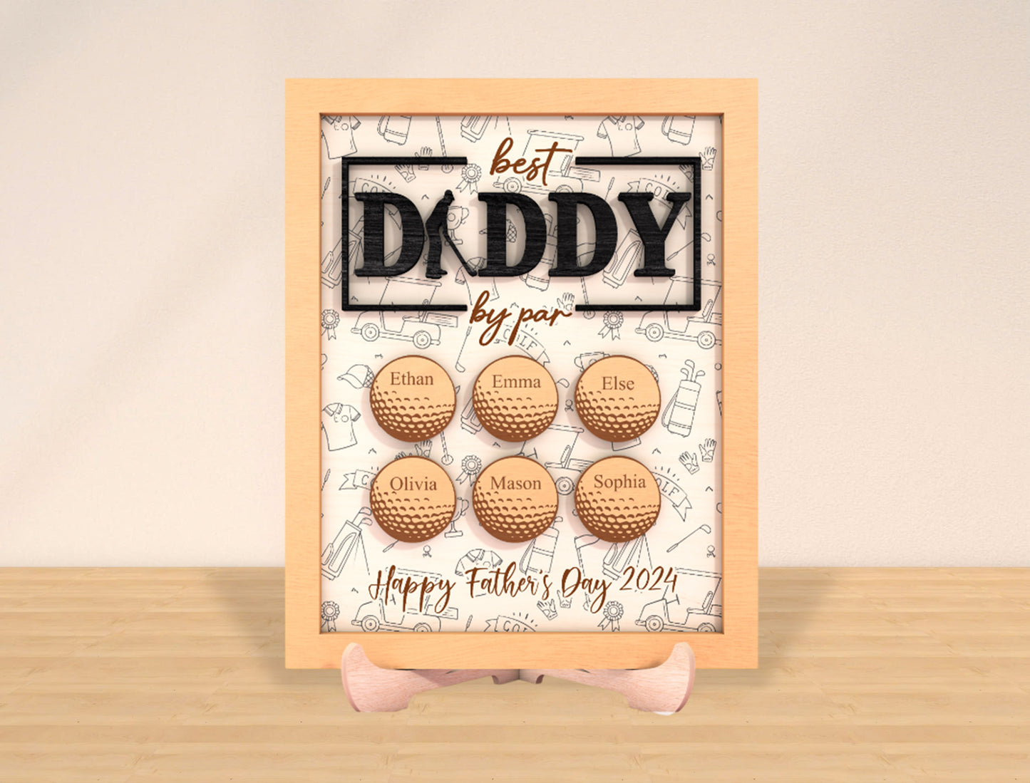 Personalized Golf Dad Sign SVG Laser Cut File for Glowforge and xTool