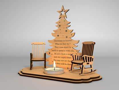 Personalized Christmas Tree Memorial SVG Laser Cut File for Glowforge xTool LightBurn