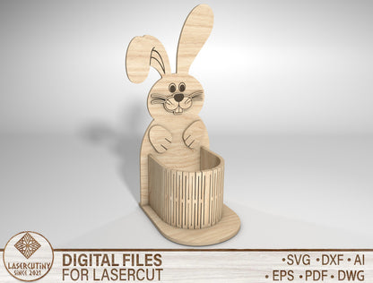 Easter Bunny Basket SVG Wooden Egg Holder 5 Designs for LightBurn and xTool