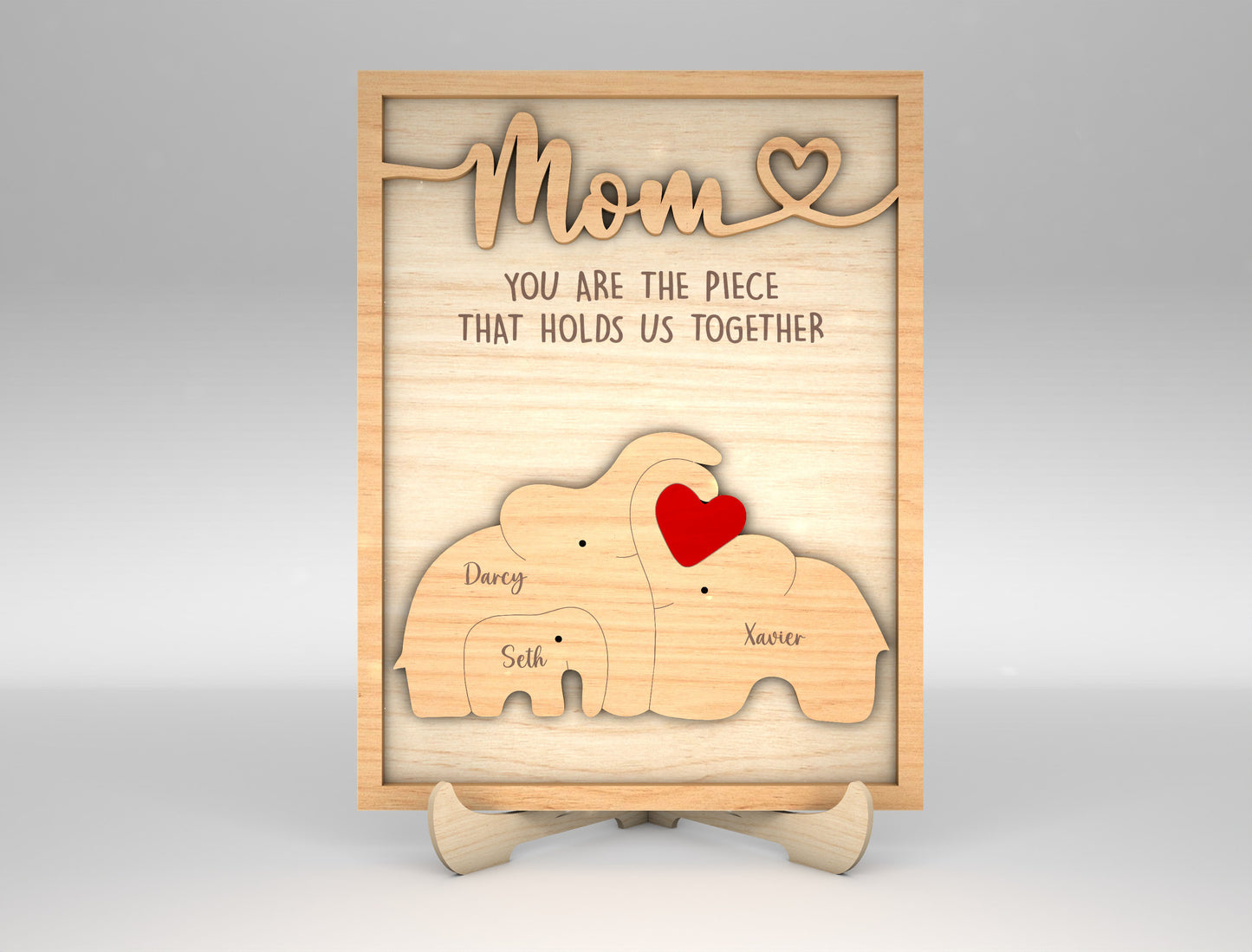 Custom Name Kids Family Sign SVG Multiple Mom Titles for LightBurn