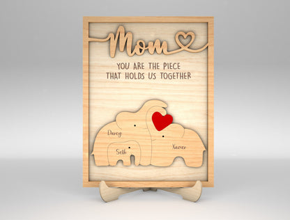 Custom Name Kids Family Sign SVG Multiple Mom Titles for LightBurn
